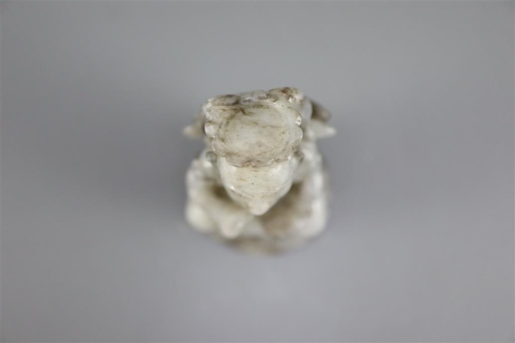 A Chinese grey jade figure, 6.4cm high